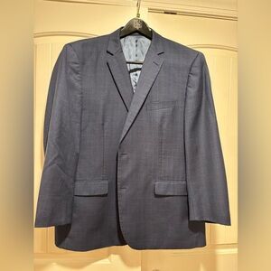 Navy Blue Wool Blend Jacket